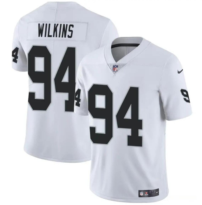 Men's Las Vegas Raiders #94 Christian Wilkins White Vapor Football Stitched Jersey